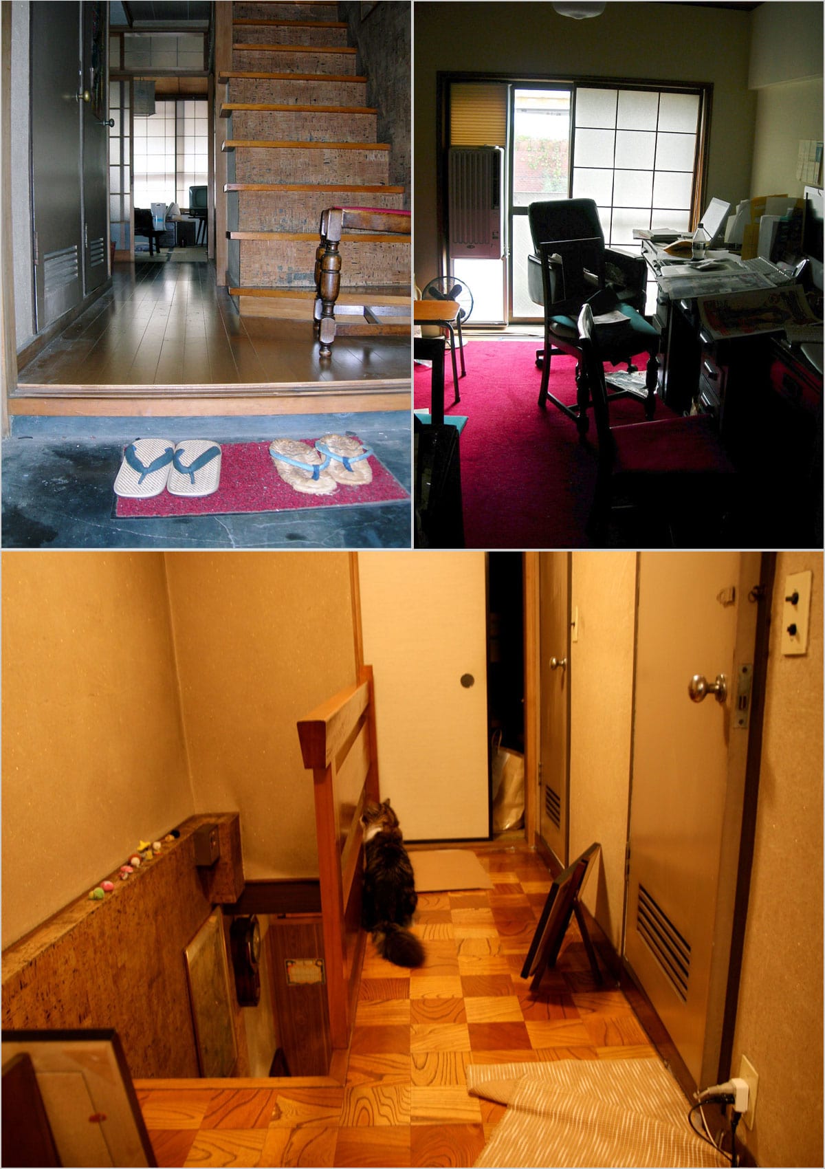 渋谷のレトロビル内部。画像下の右手前ドアが「謎の部屋」（久米田康治さん提供）